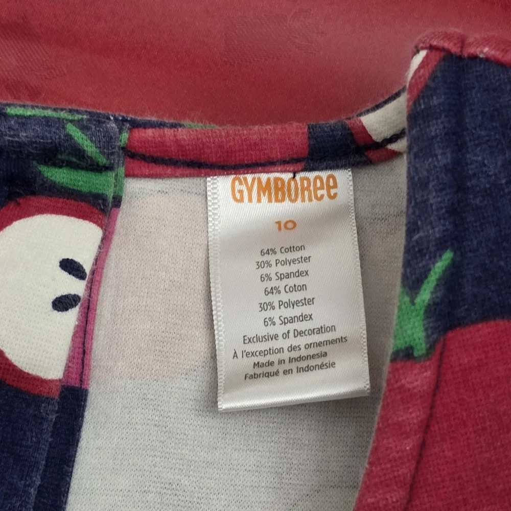 Gymboree Girls Apple Print Peplum Fall Back to School Dress Size 10